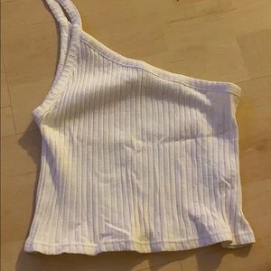 One sided white crop top!